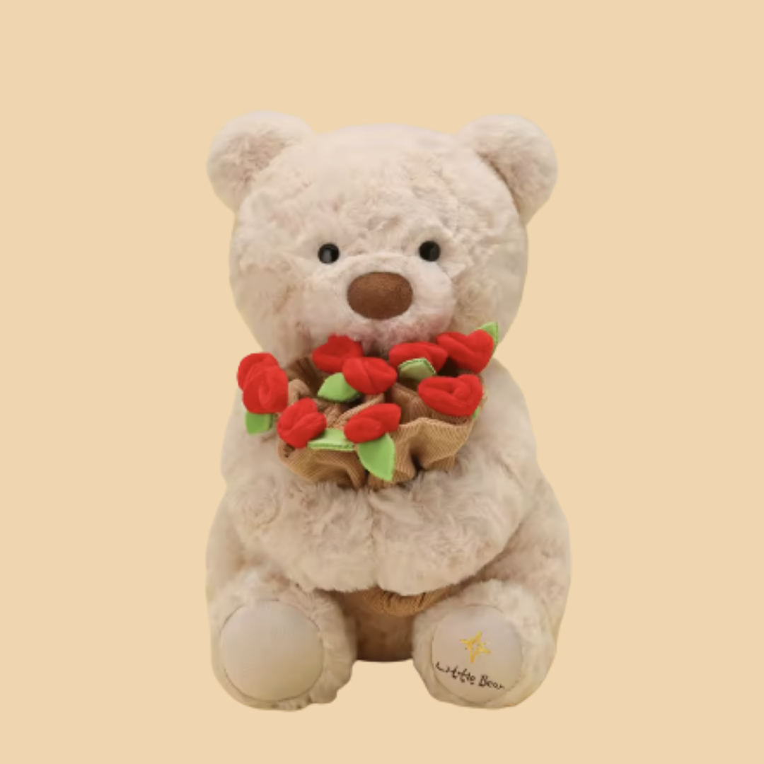 Convertible Teddy with Flower Bouquet – BloomBear